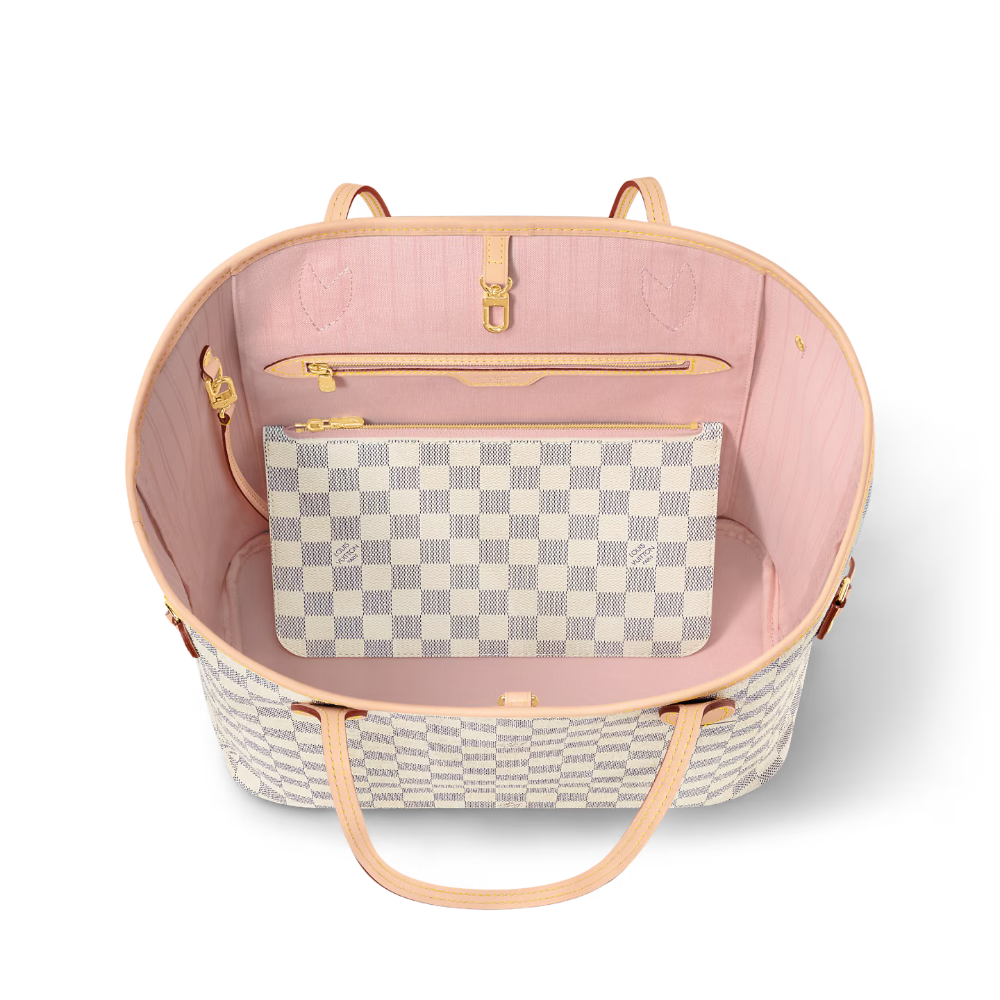 LV Neverfull MM Designer Bag (PINK INTERIOR)