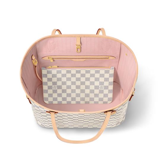 LV Neverfull MM Designer Bag (PINK INTERIOR)