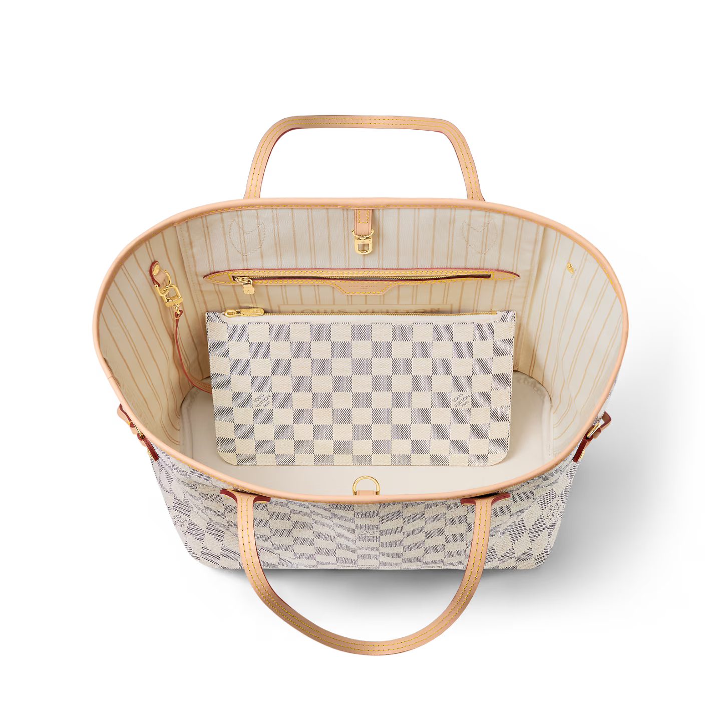 LV Neverfull MM Designer Bag (CREAM INTERIOR)