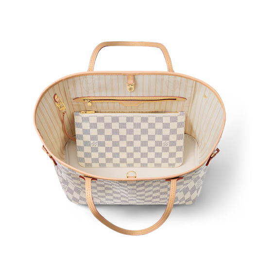 LV Neverfull MM Designer Bag (CREAM INTERIOR)